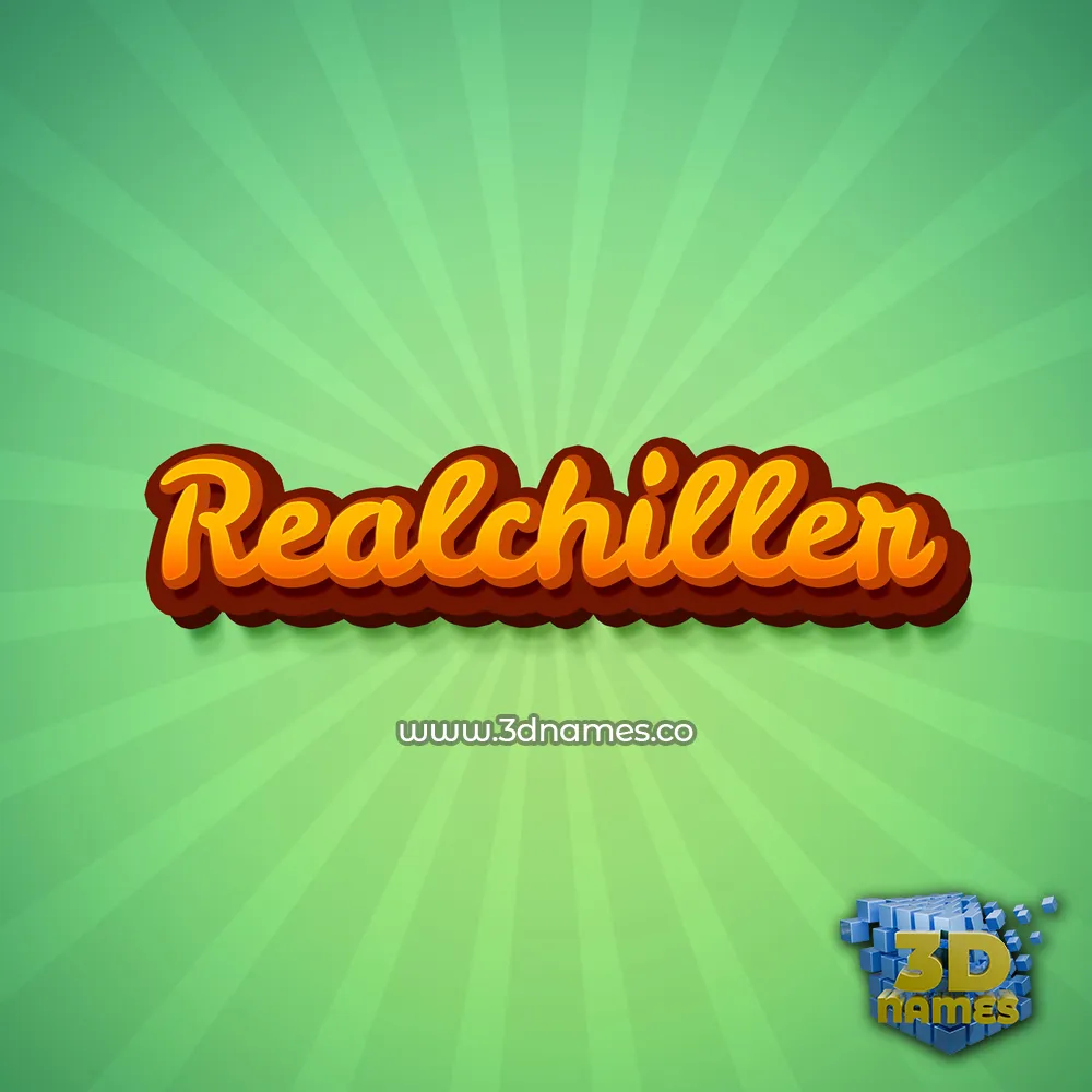 realchiller in Green Rays style - 3D name wallpaper