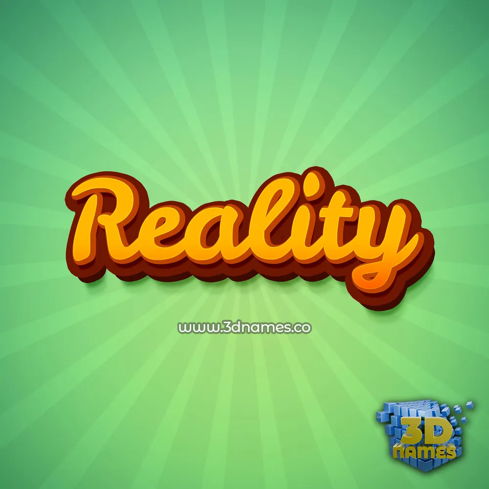 reality in Green Rays style - 3D name wallpaper
