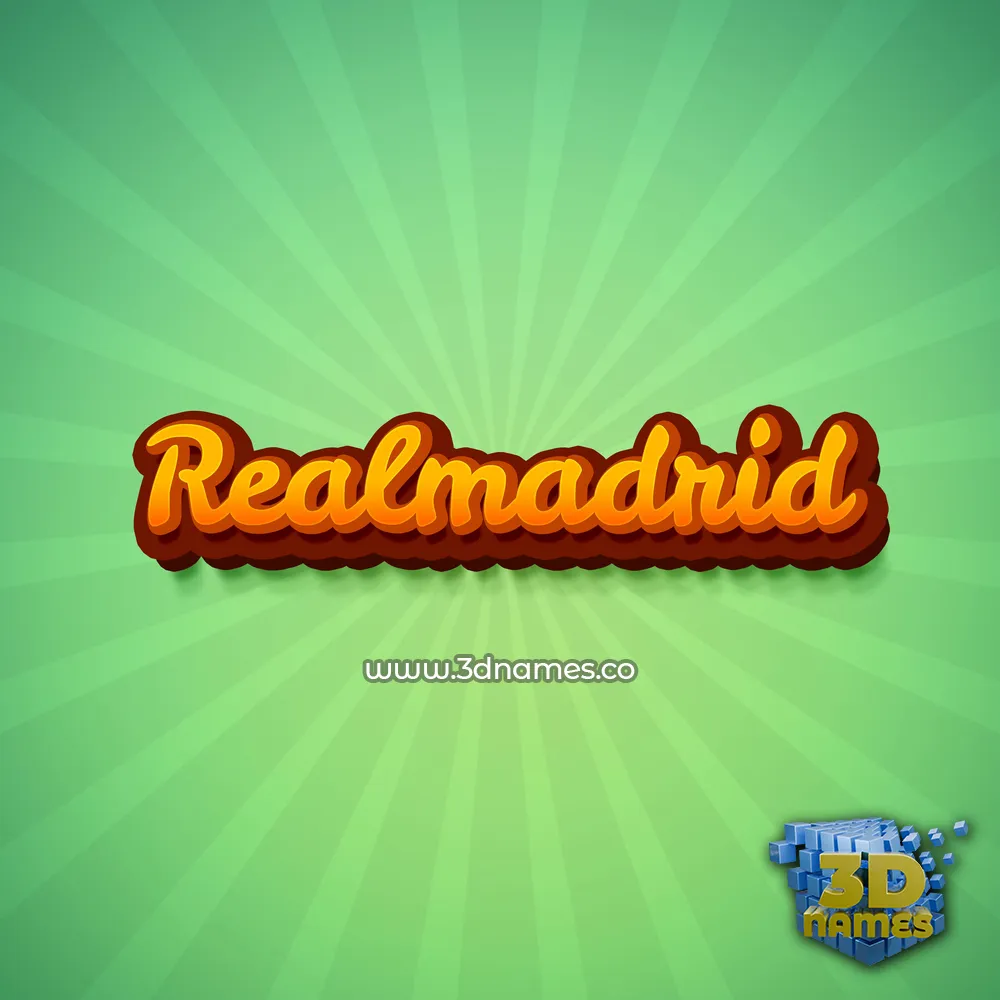 realmadrid in Green Rays style - 3D name wallpaper