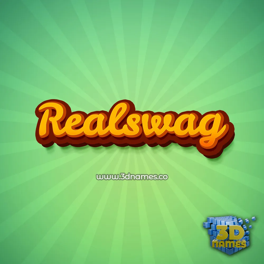 realswag in Green Rays style - 3D name wallpaper