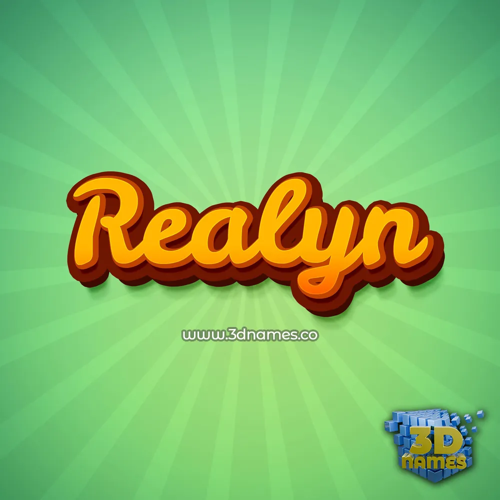 realyn in Green Rays style - 3D name wallpaper