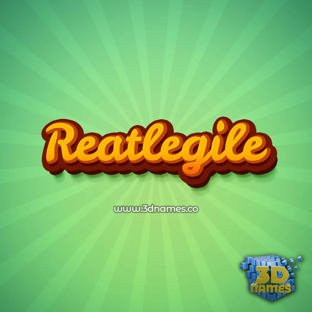 reatlegile in Green Rays style - 3D name wallpaper