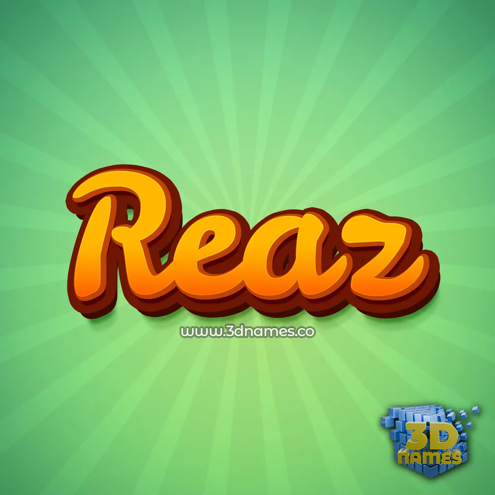 reaz in Green Rays style - 3D name wallpaper