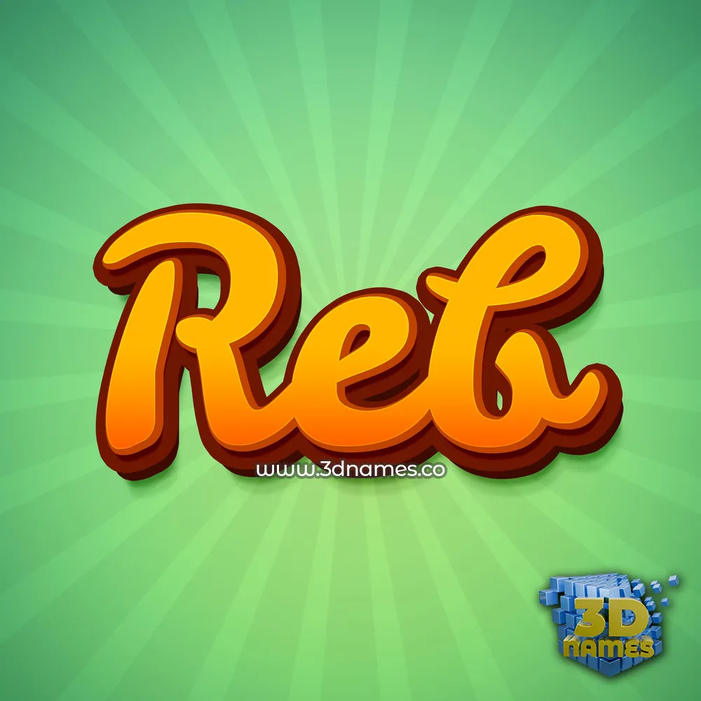 reb in Green Rays style - 3D name wallpaper