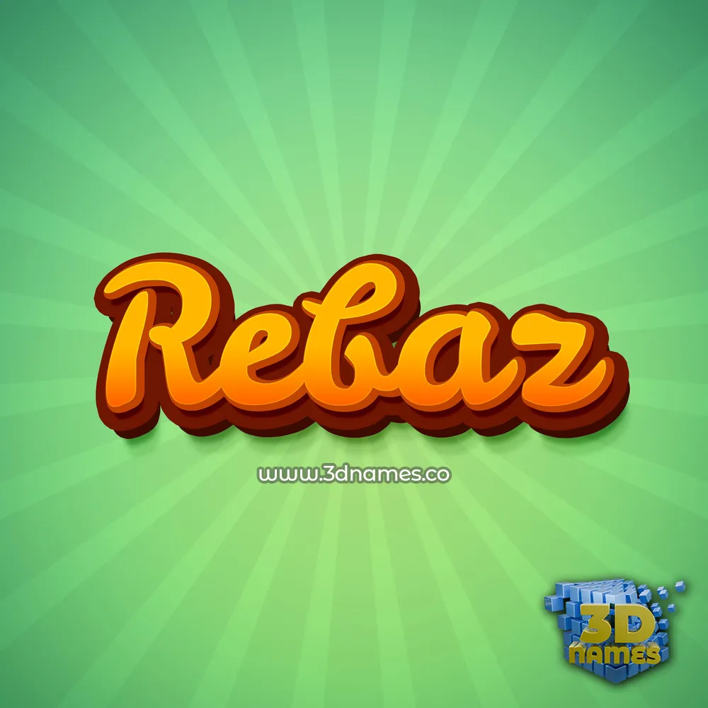 rebaz in Green Rays style - 3D name wallpaper