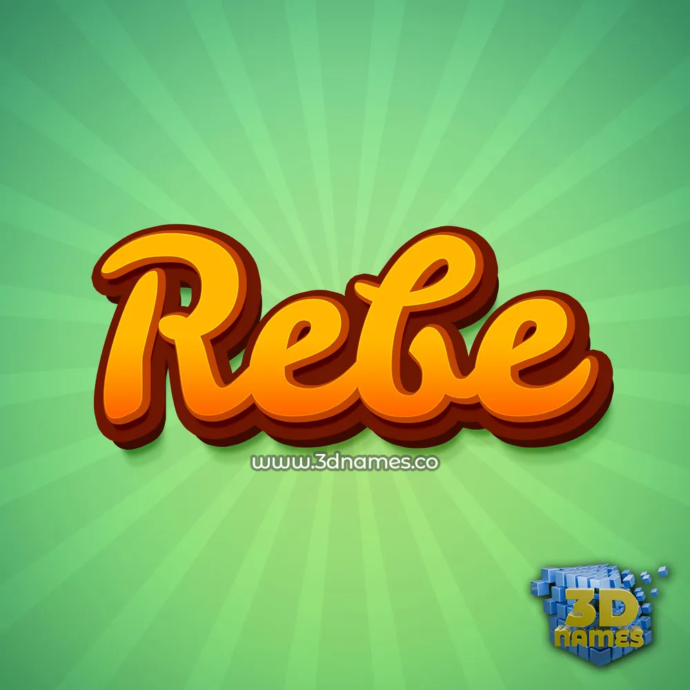 rebe in Green Rays style - 3D name wallpaper