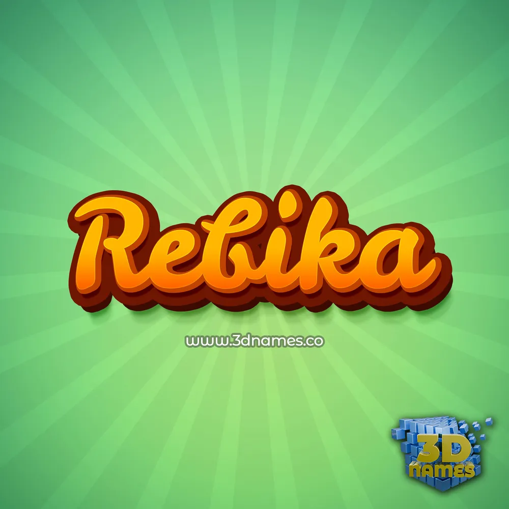 rebika in Green Rays style - 3D name wallpaper