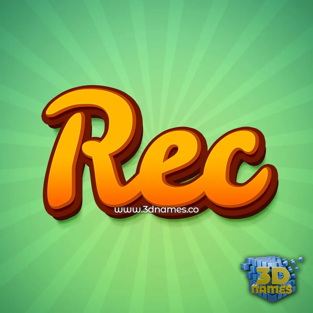 rec in Green Rays style - 3D name wallpaper