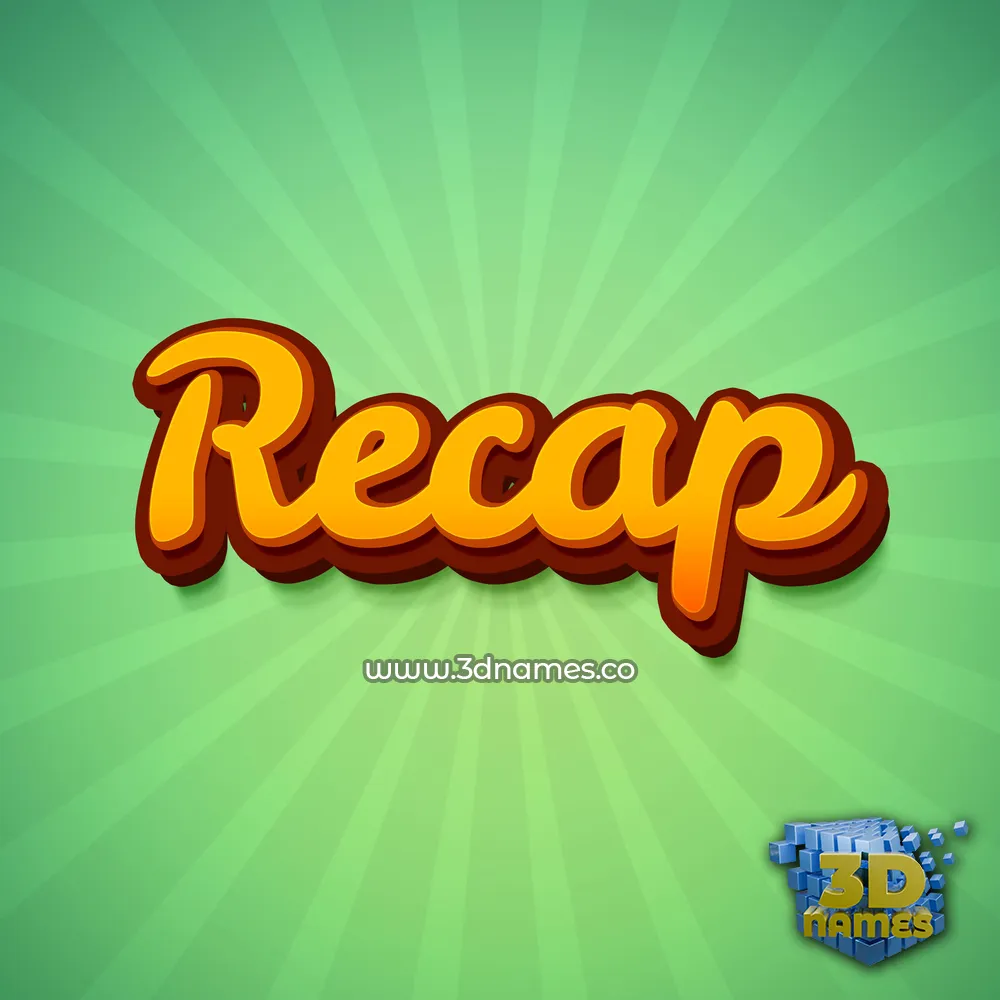 recap in Green Rays style - 3D name wallpaper