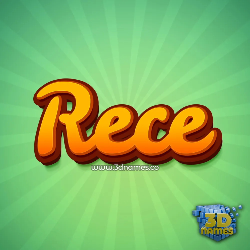 rece in Green Rays style - 3D name wallpaper