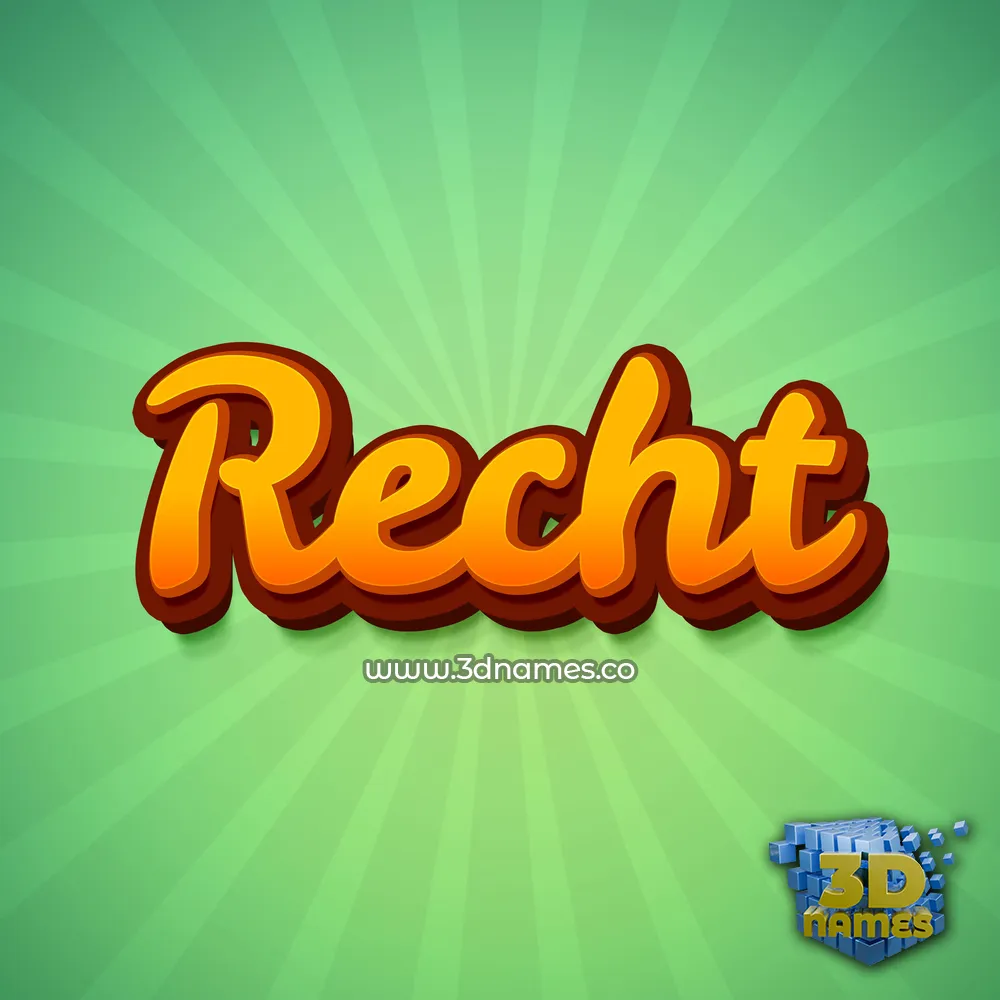 recht in Green Rays style - 3D name wallpaper