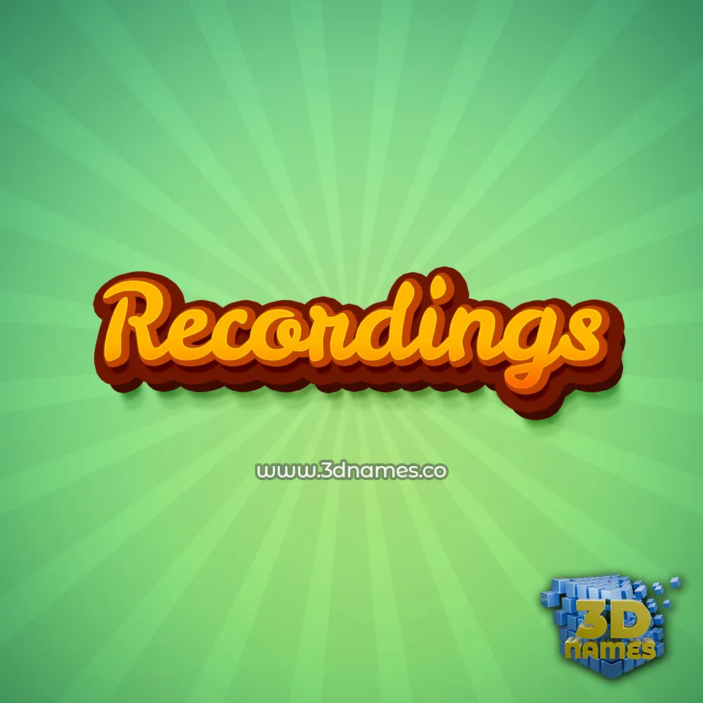 recordings in Green Rays style - 3D name wallpaper