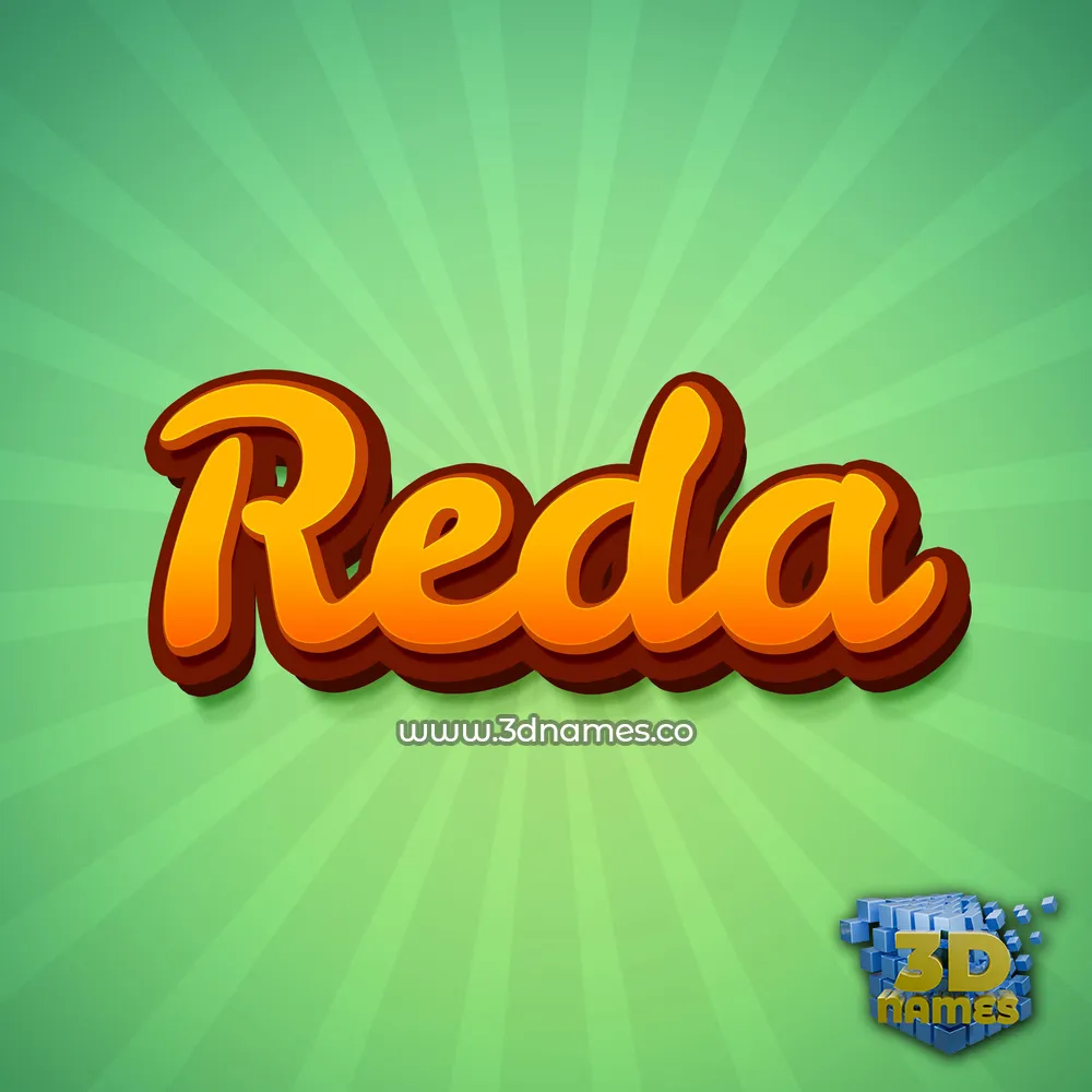 reda in Green Rays style - 3D name wallpaper