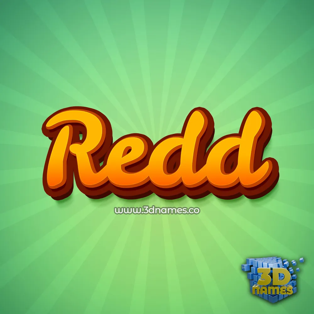 redd in Green Rays style - 3D name wallpaper