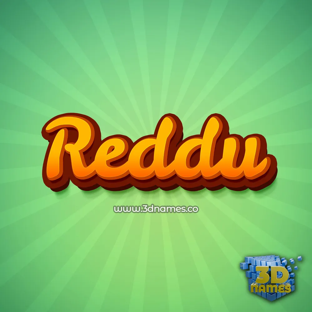 reddu in Green Rays style - 3D name wallpaper
