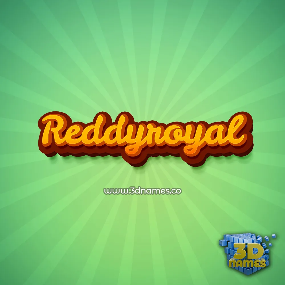 reddyroyal in Green Rays style - 3D name wallpaper
