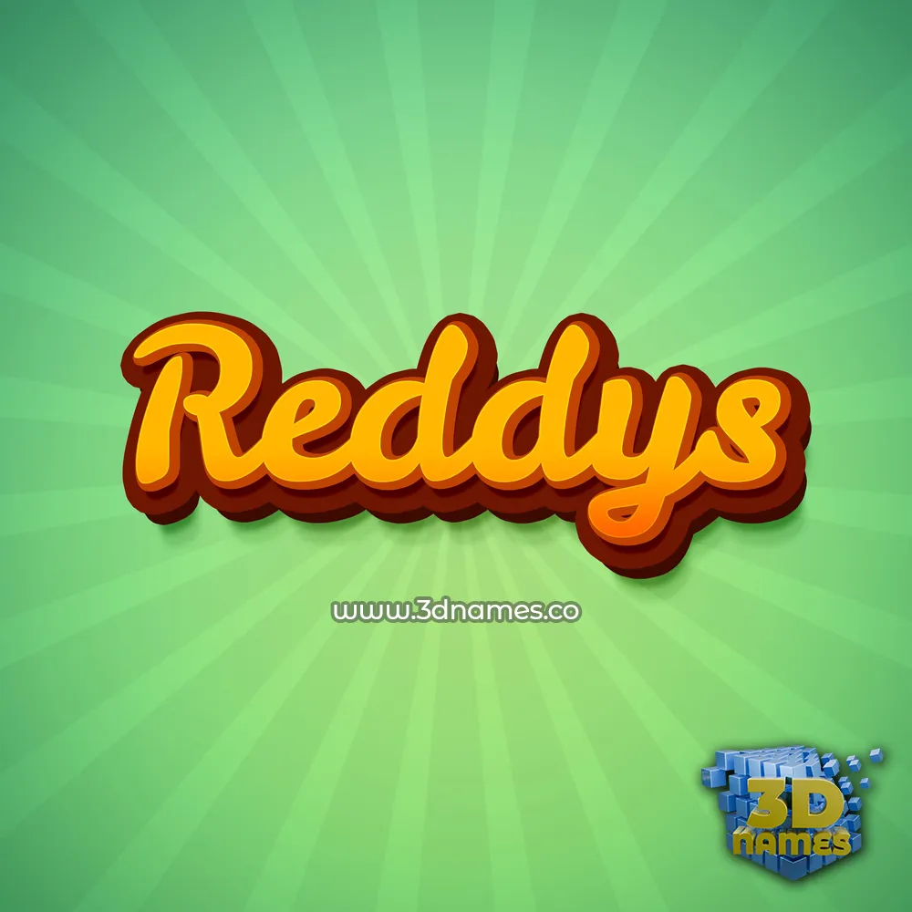 reddys in Green Rays style - 3D name wallpaper