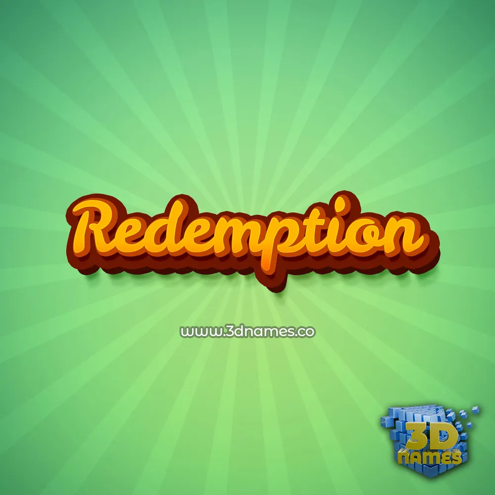 redemption in Green Rays style - 3D name wallpaper
