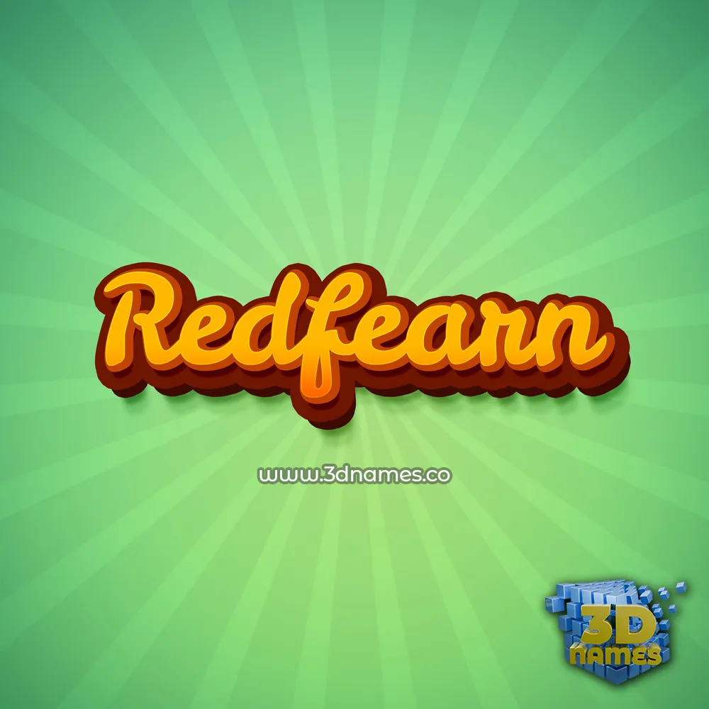 redfearn in Green Rays style - 3D name wallpaper