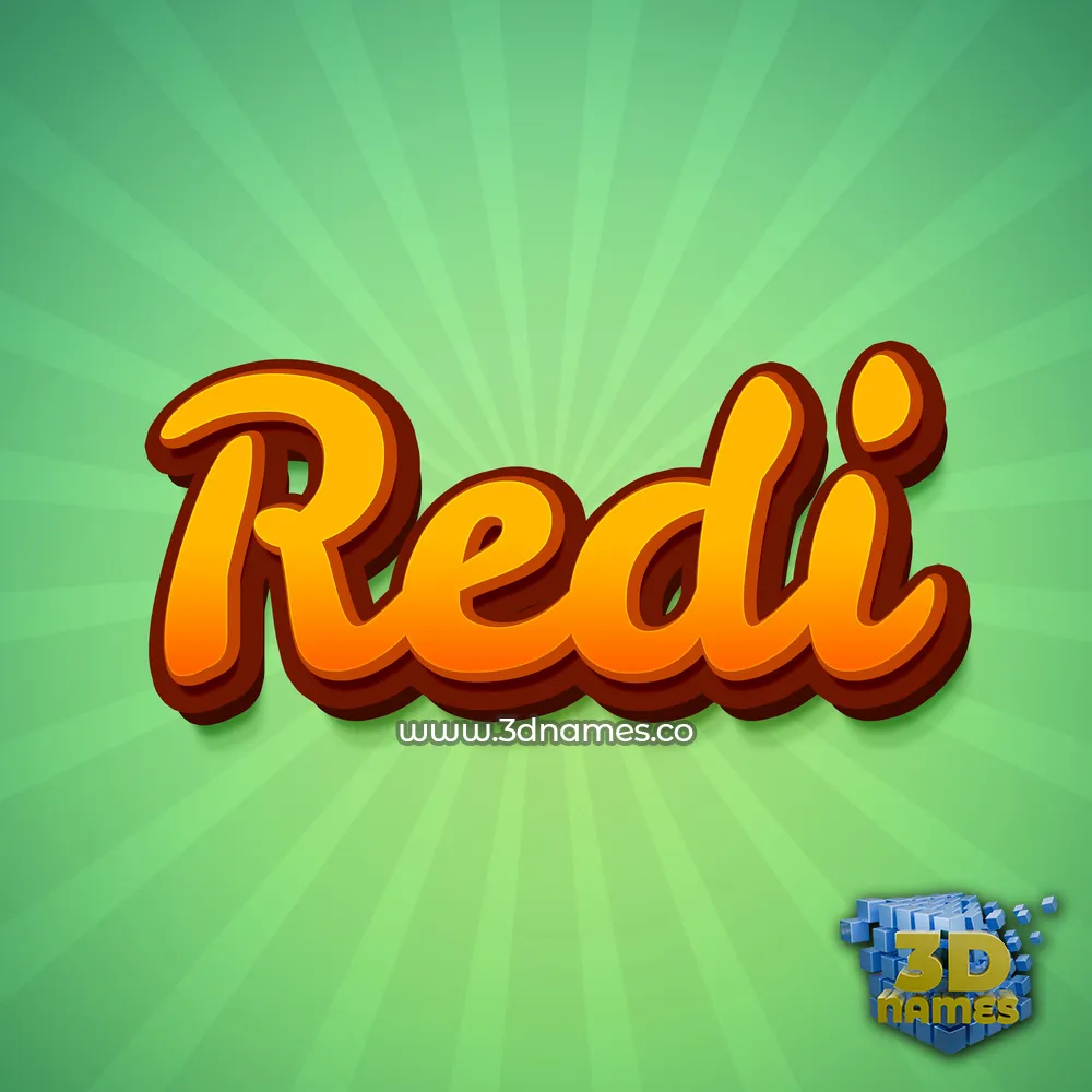 redi in Green Rays style - 3D name wallpaper