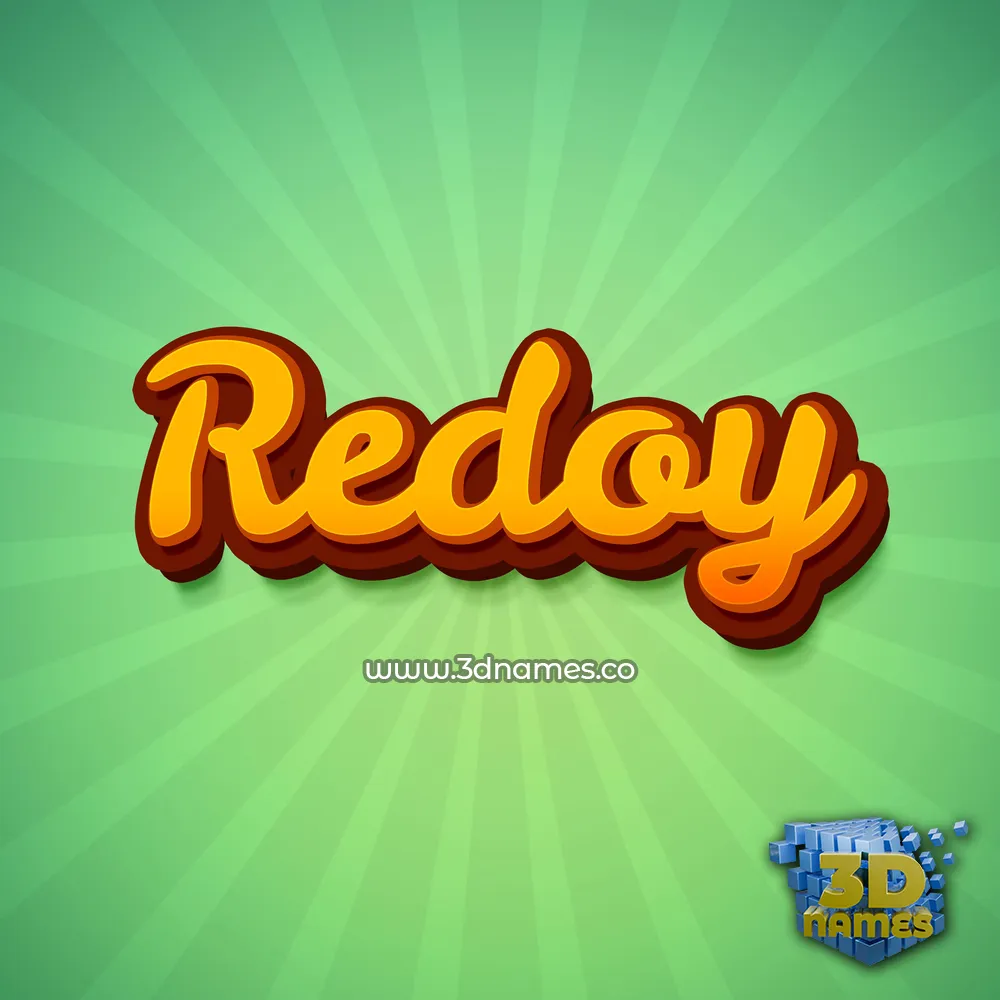 redoy in Green Rays style - 3D name wallpaper