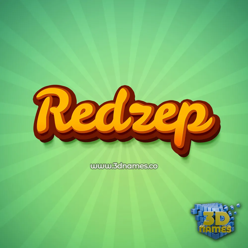 redzep in Green Rays style - 3D name wallpaper