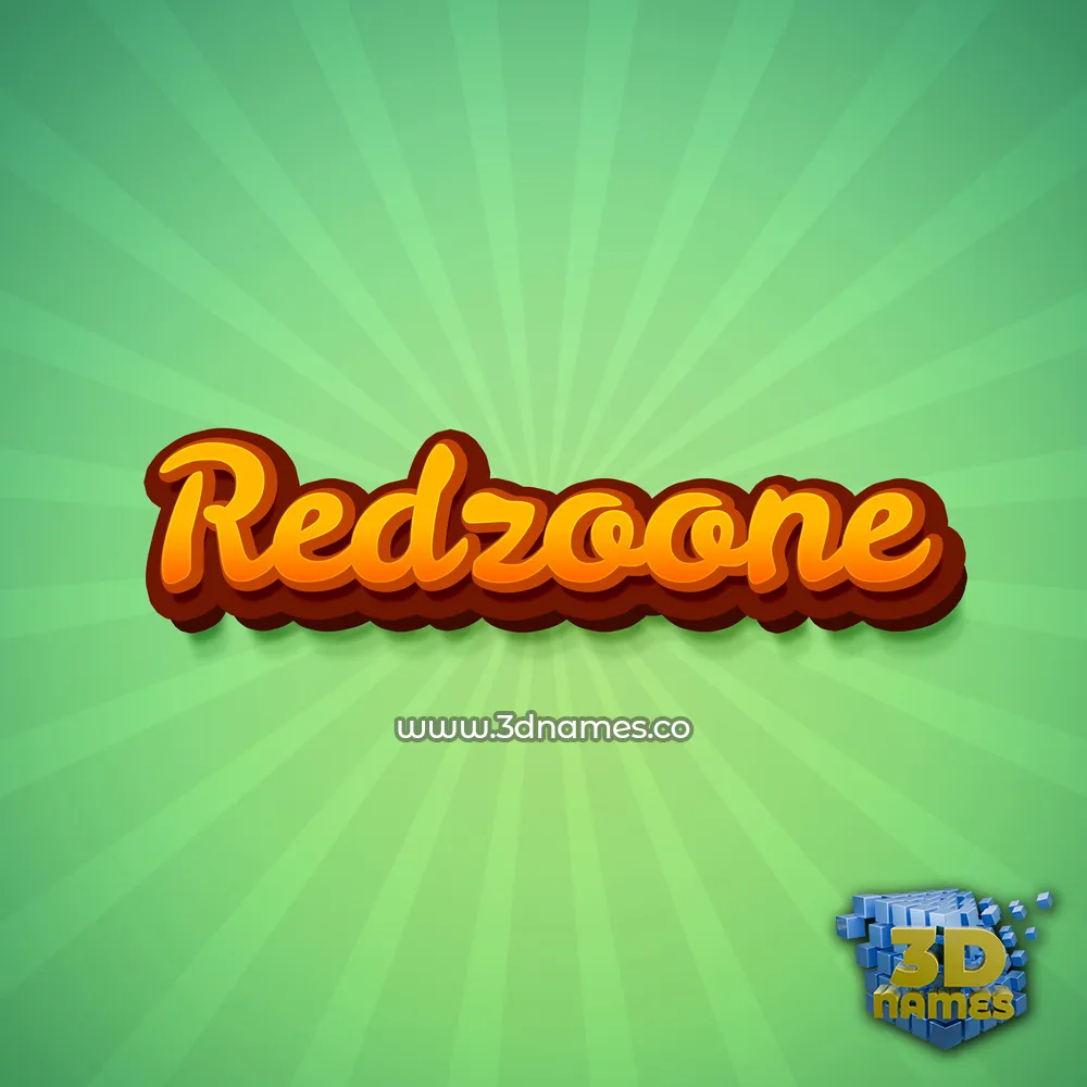 redzoone in Green Rays style - 3D name wallpaper