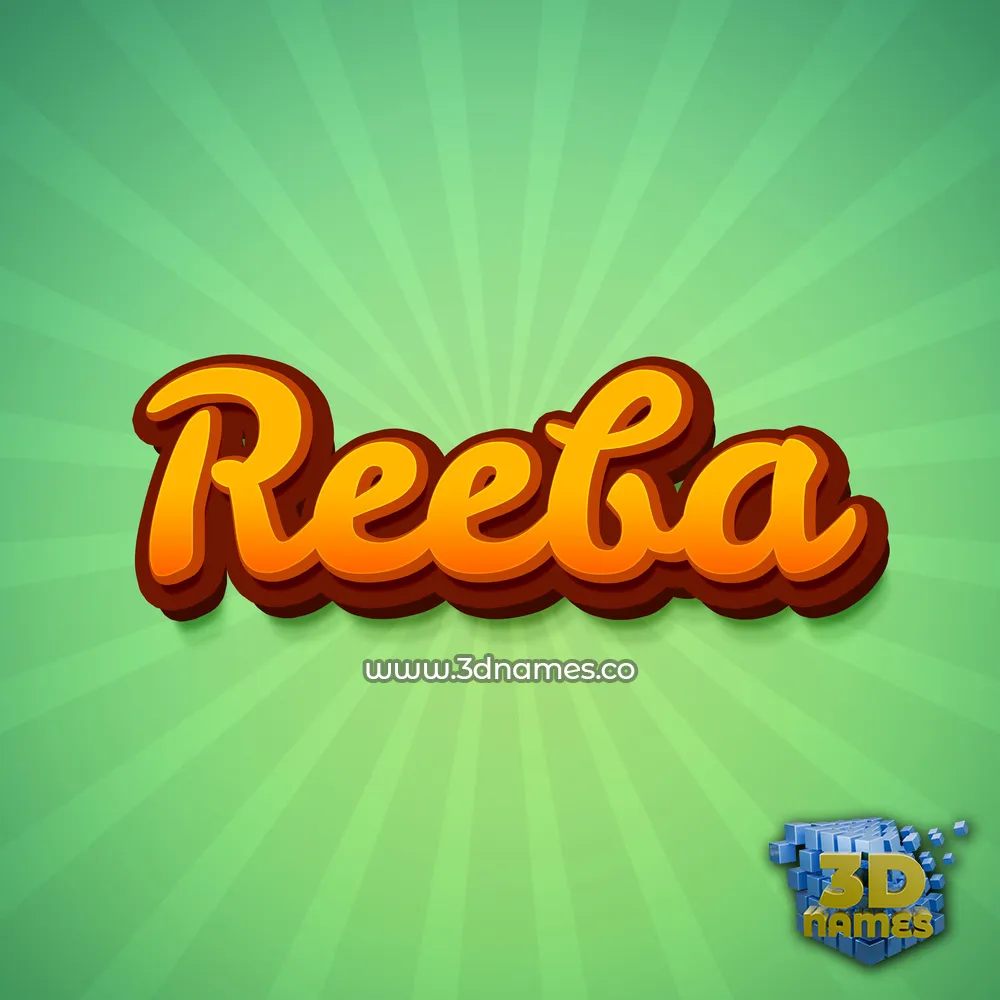 reeba in Green Rays style - 3D name wallpaper
