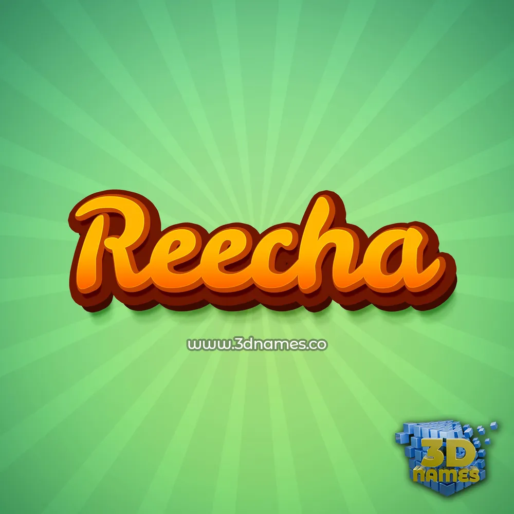 reecha in Green Rays style - 3D name wallpaper