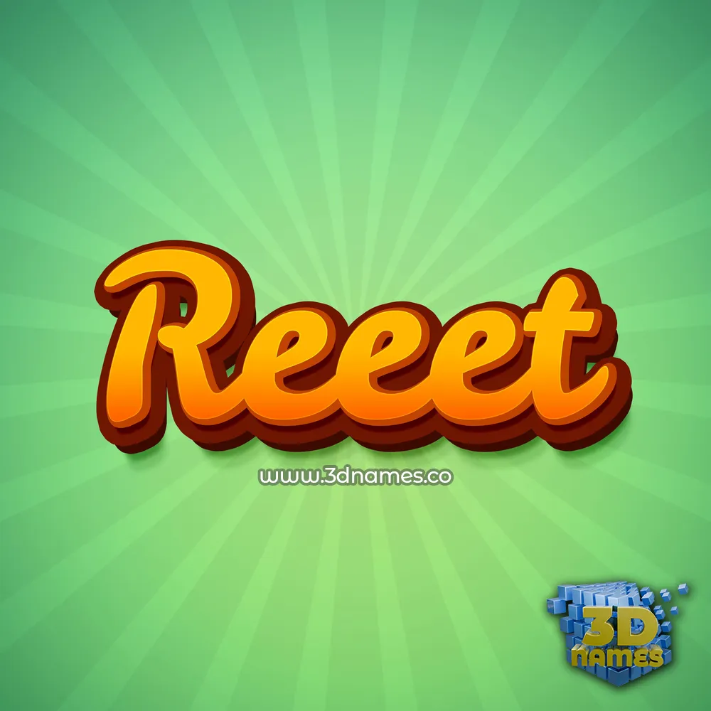 reeet in Green Rays style - 3D name wallpaper