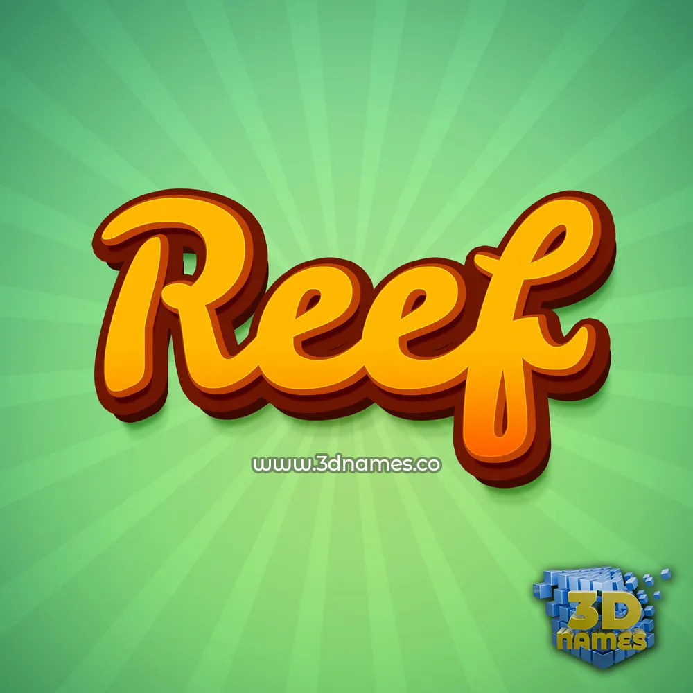 reef in Green Rays style - 3D name wallpaper