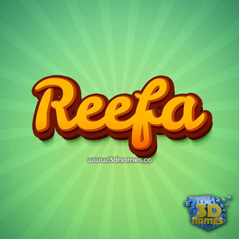 reefa in Green Rays style - 3D name wallpaper