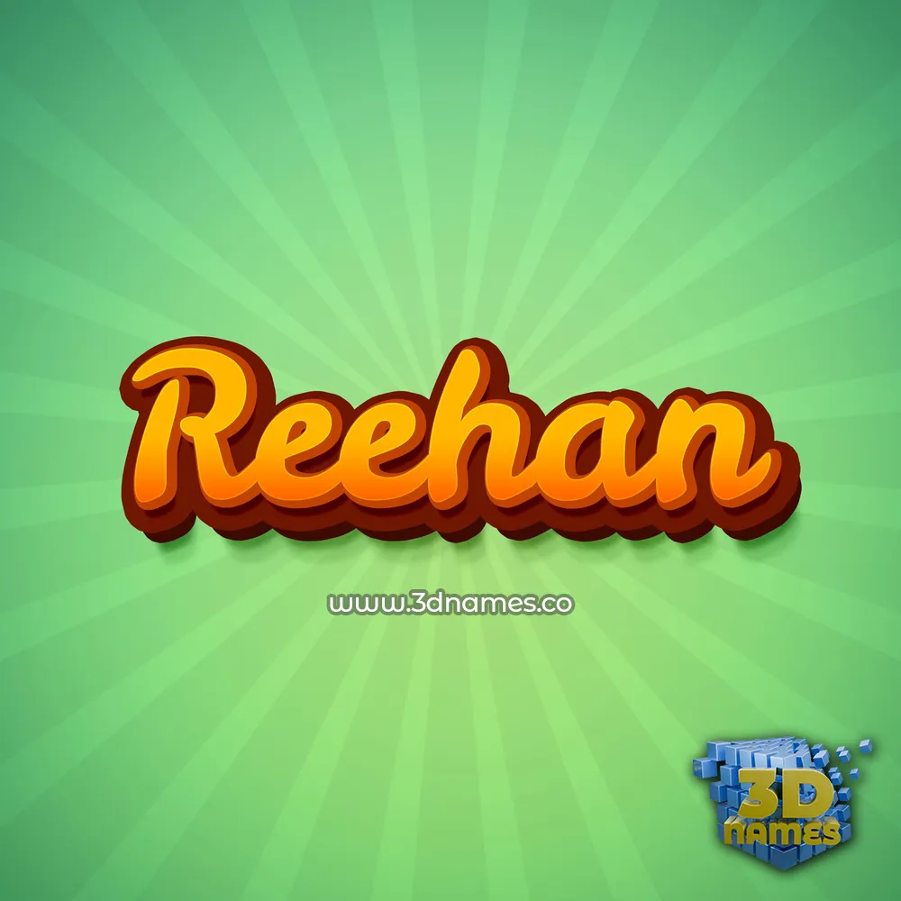 reehan in Green Rays style - 3D name wallpaper