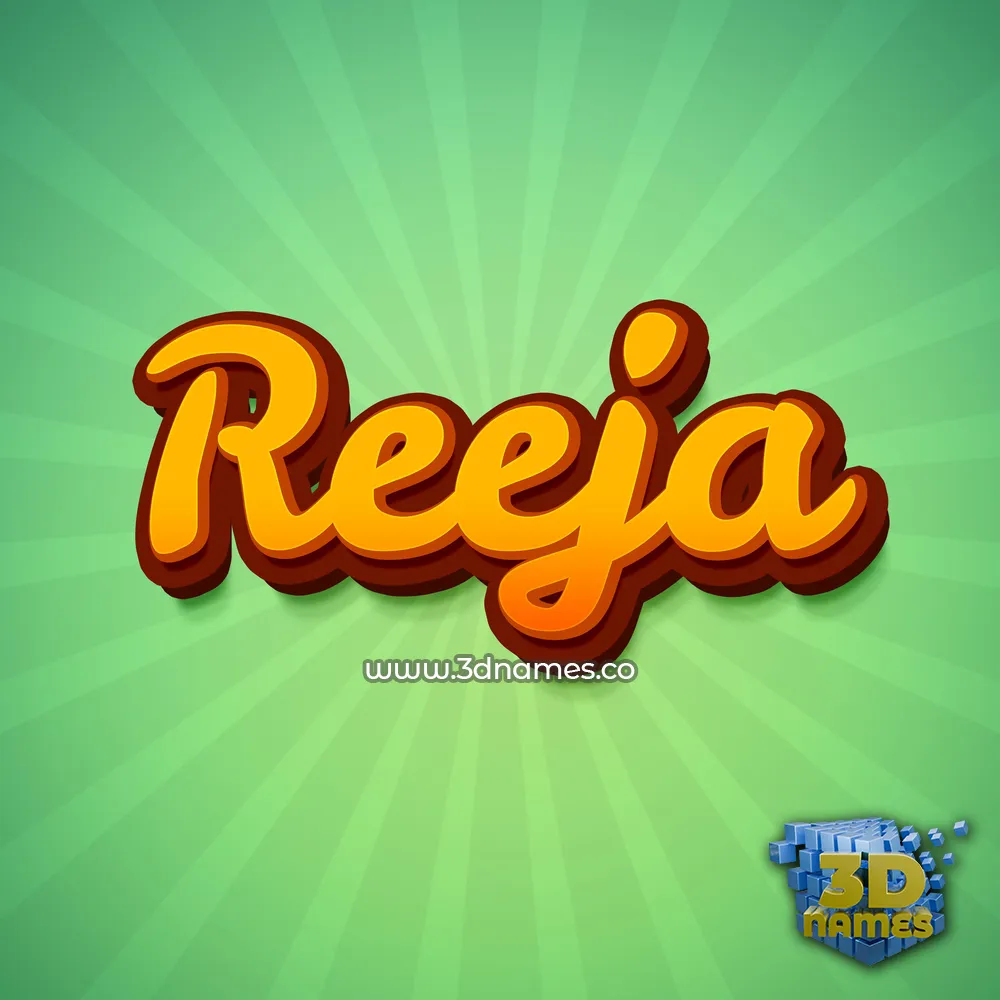 reeja in Green Rays style - 3D name wallpaper