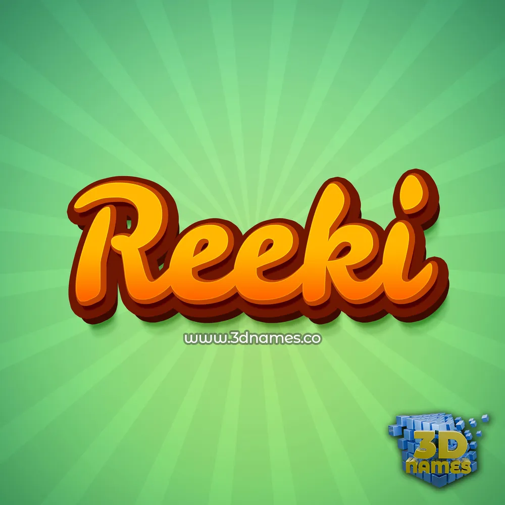 reeki in Green Rays style - 3D name wallpaper