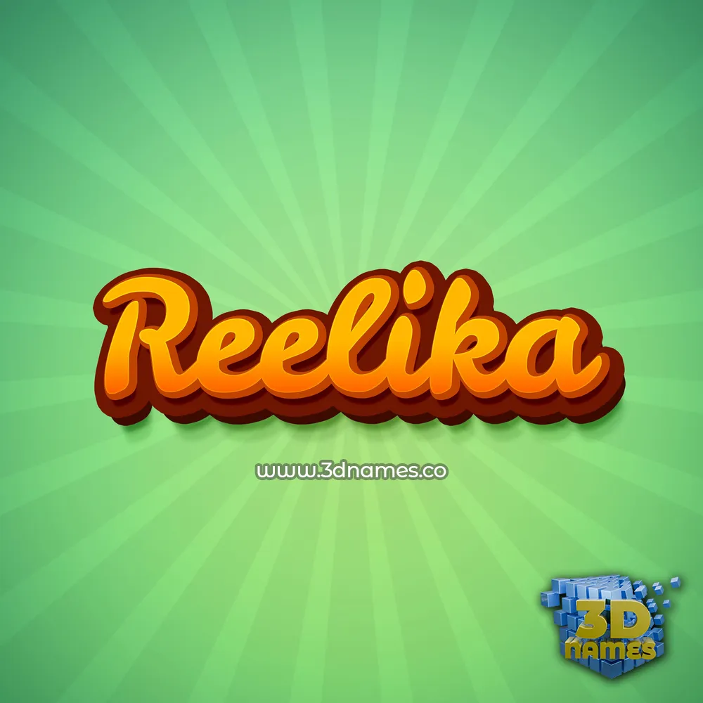 reelika in Green Rays style - 3D name wallpaper