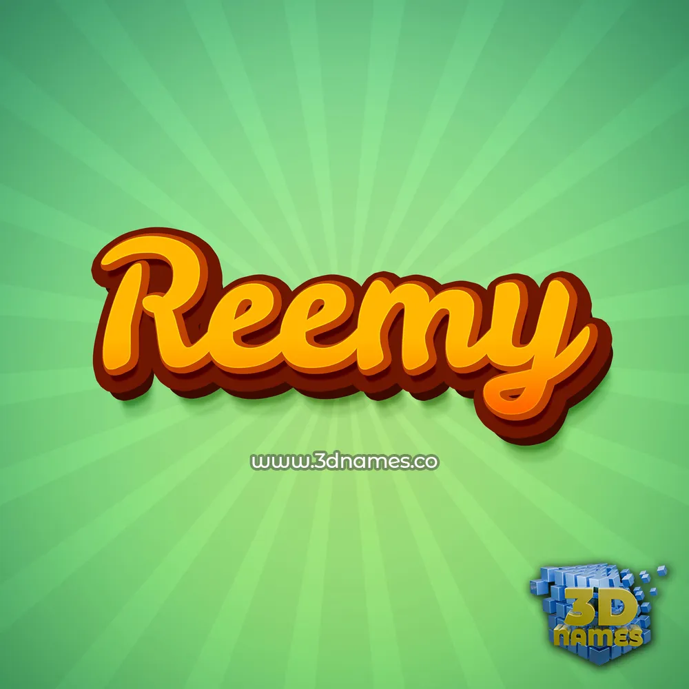 reemy in Green Rays style - 3D name wallpaper