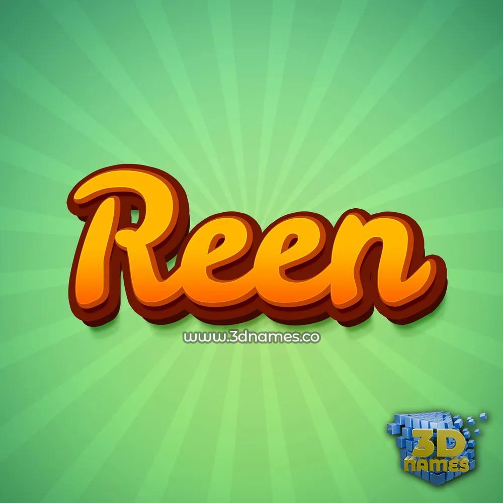 reen in Green Rays style - 3D name wallpaper