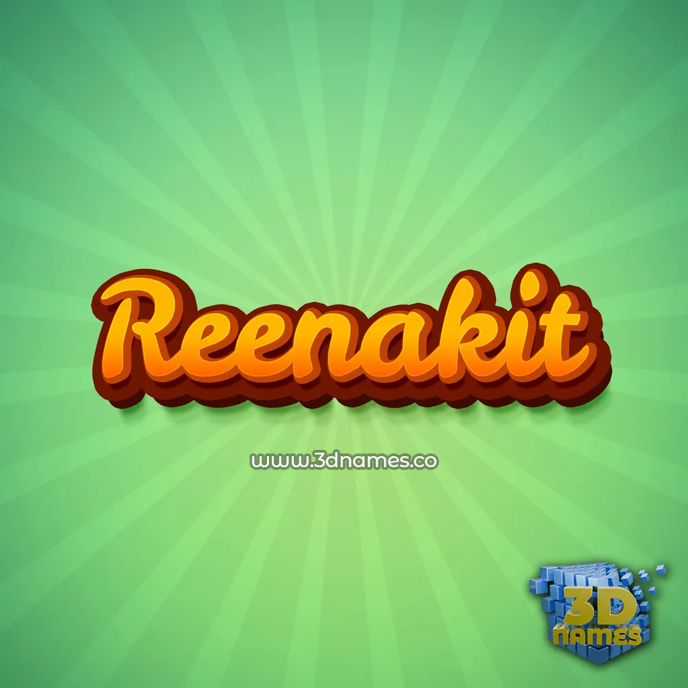 reenakit in Green Rays style - 3D name wallpaper