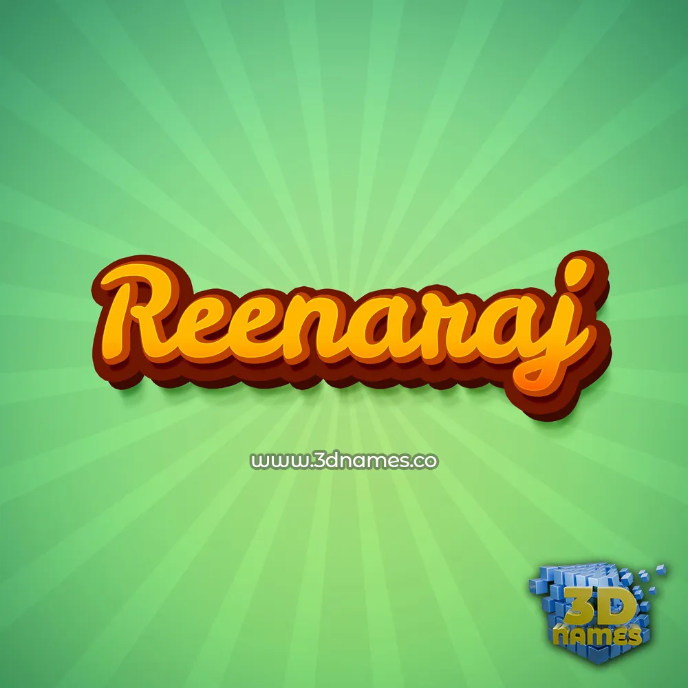 reenaraj in Green Rays style - 3D name wallpaper