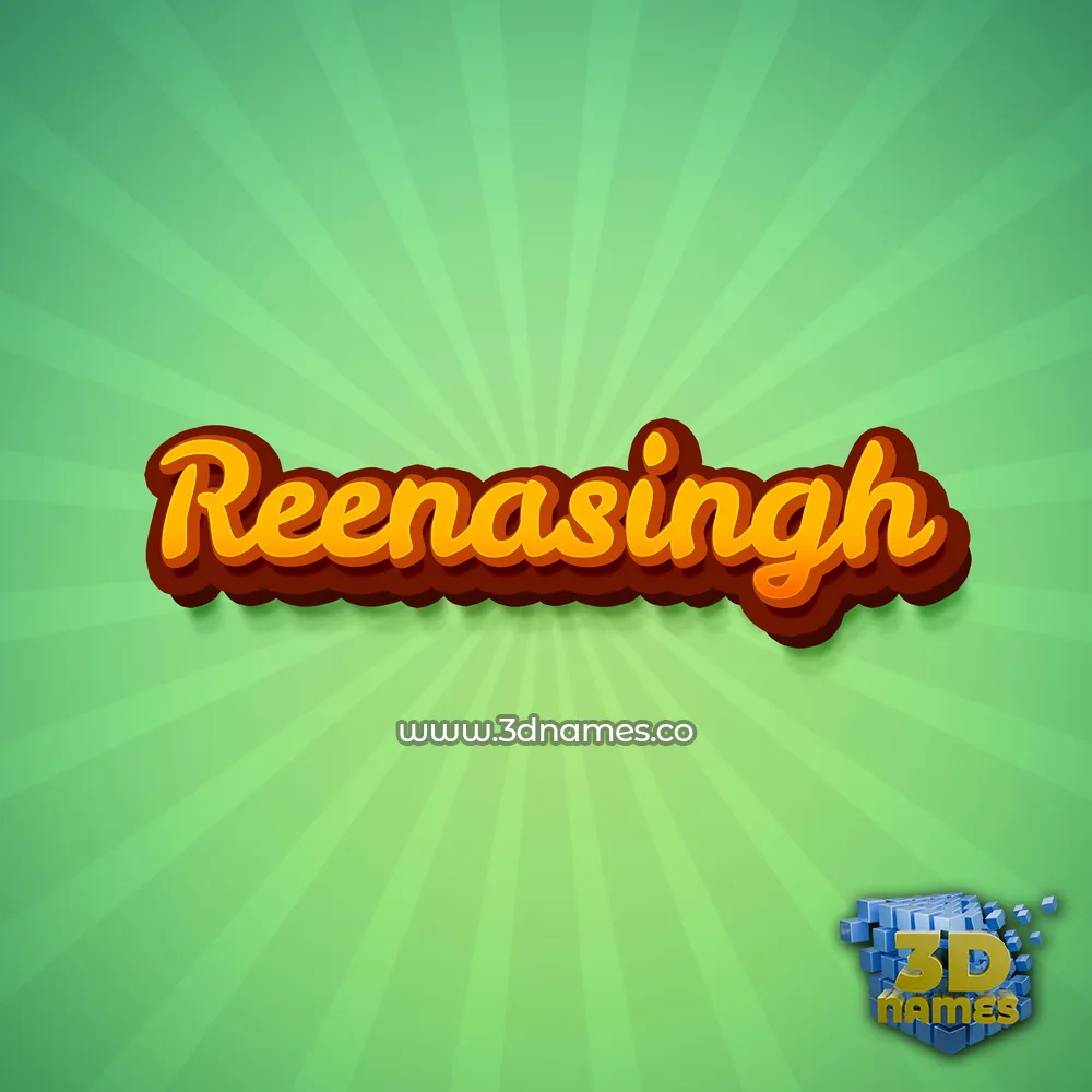 reenasingh in Green Rays style - 3D name wallpaper