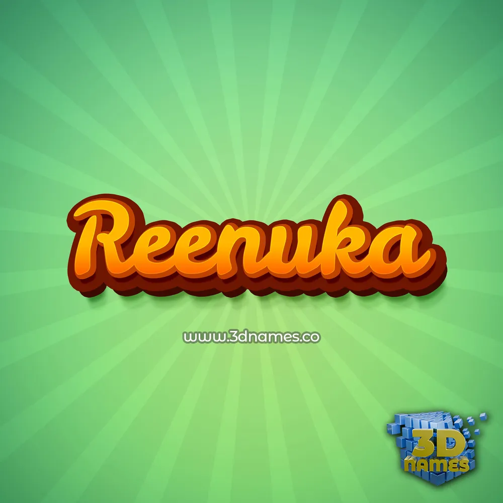 reenuka in Green Rays style - 3D name wallpaper