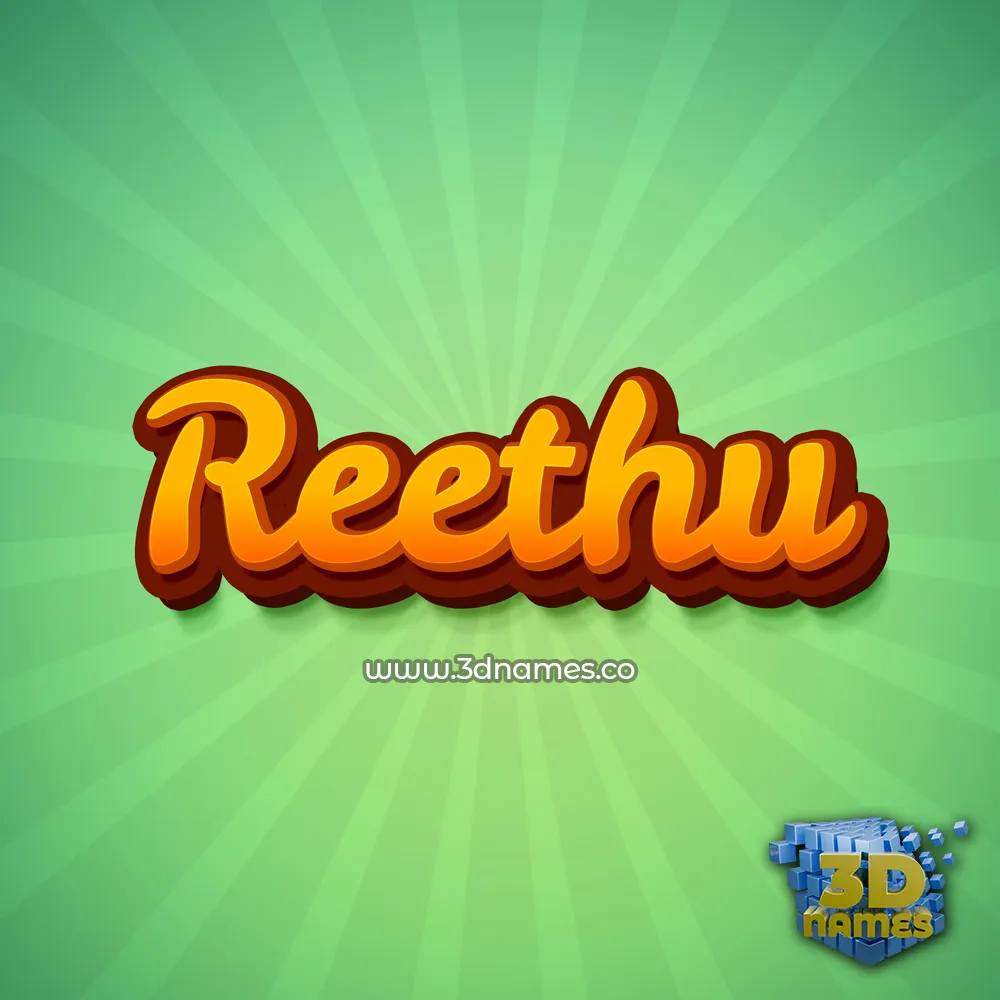 reethu in Green Rays style - 3D name wallpaper