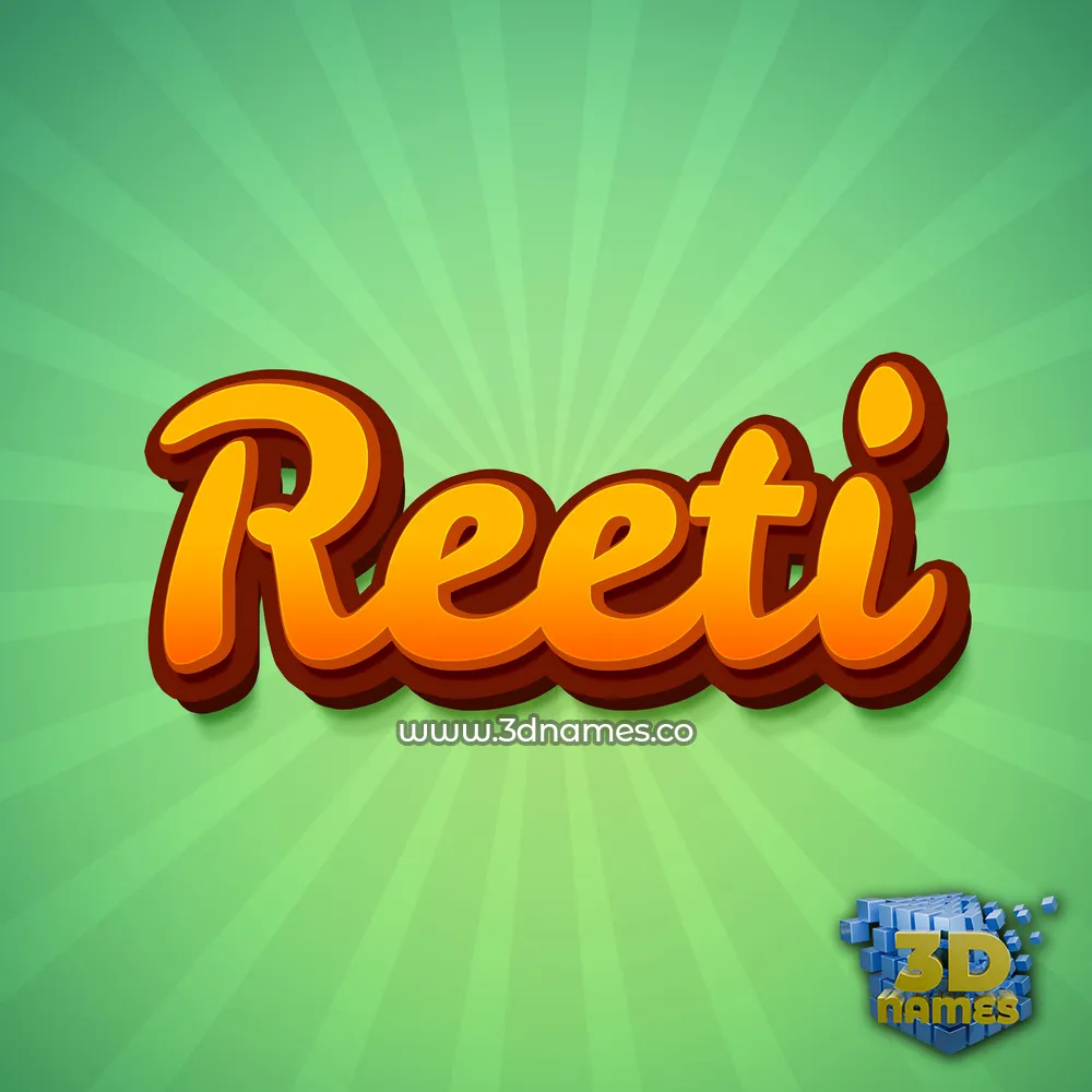 reeti in Green Rays style - 3D name wallpaper