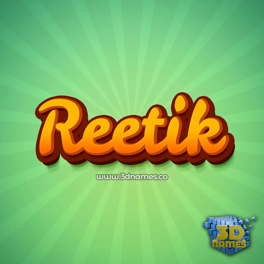 reetik in Green Rays style - 3D name wallpaper