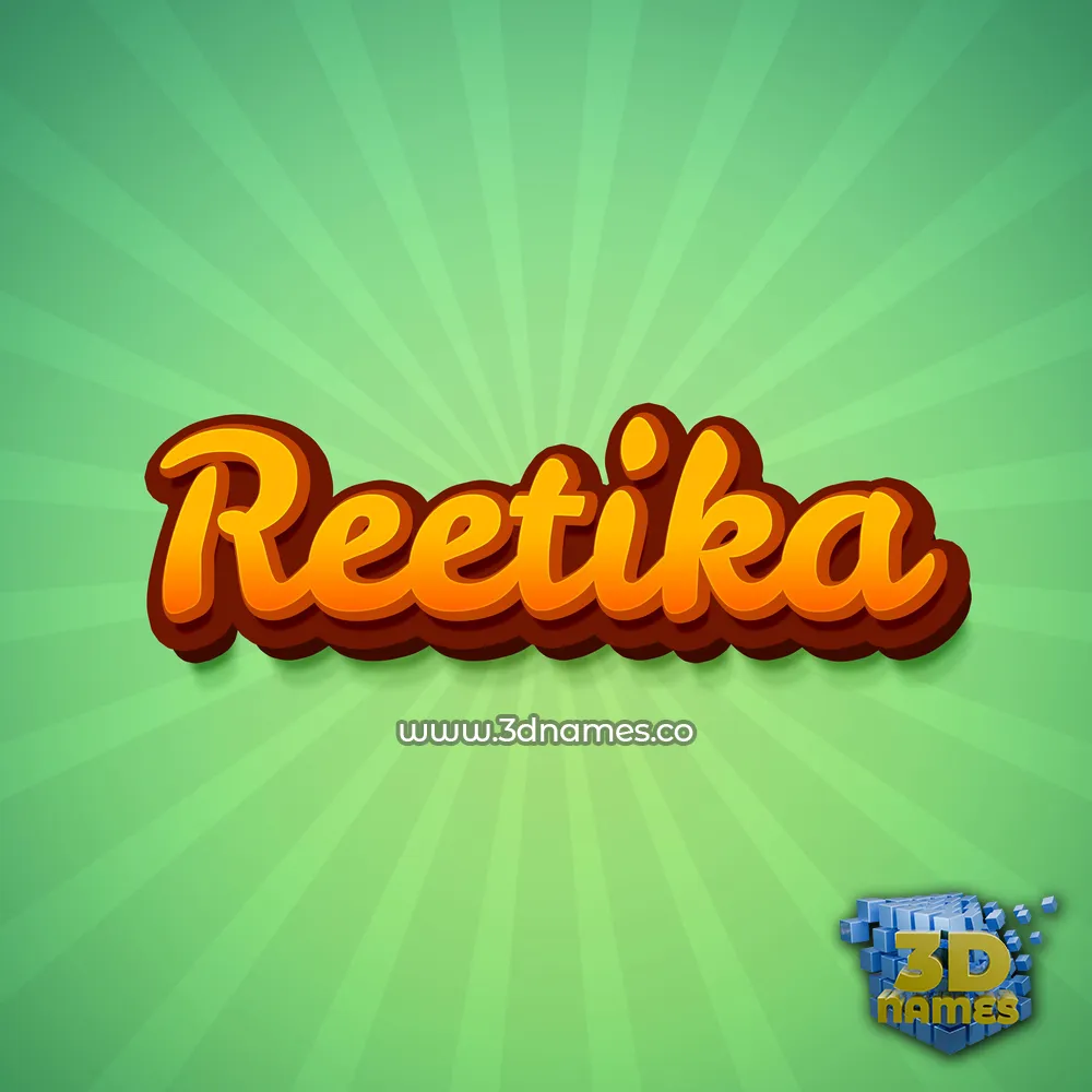reetika in Green Rays style - 3D name wallpaper