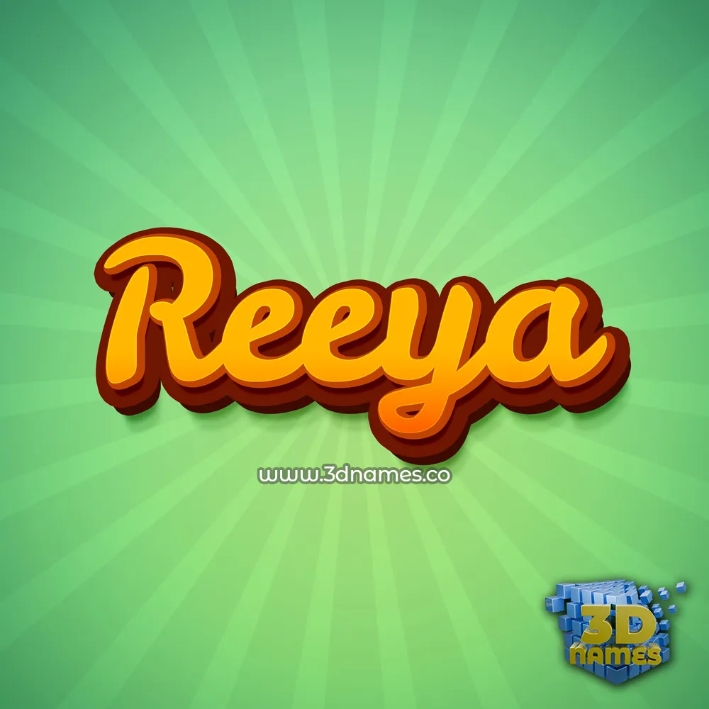 reeya in Green Rays style - 3D name wallpaper