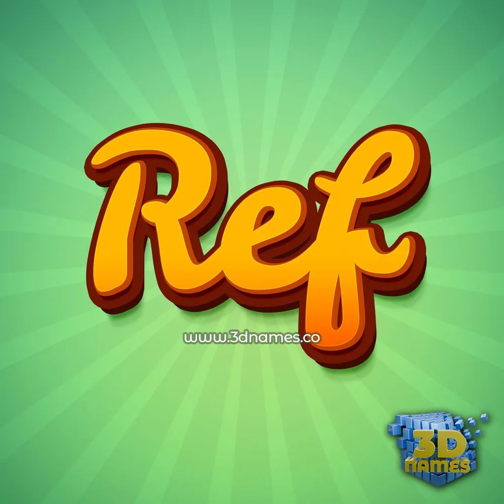 ref in Green Rays style - 3D name wallpaper