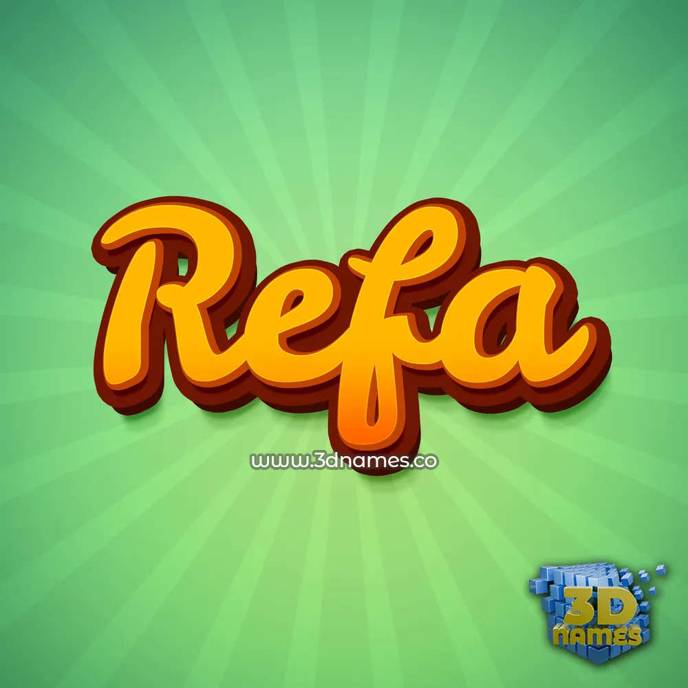 refa in Green Rays style - 3D name wallpaper