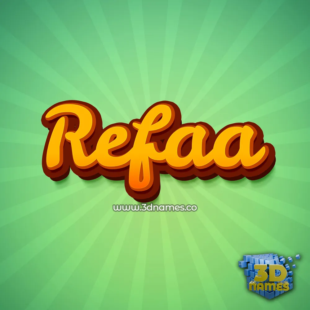 refaa in Green Rays style - 3D name wallpaper